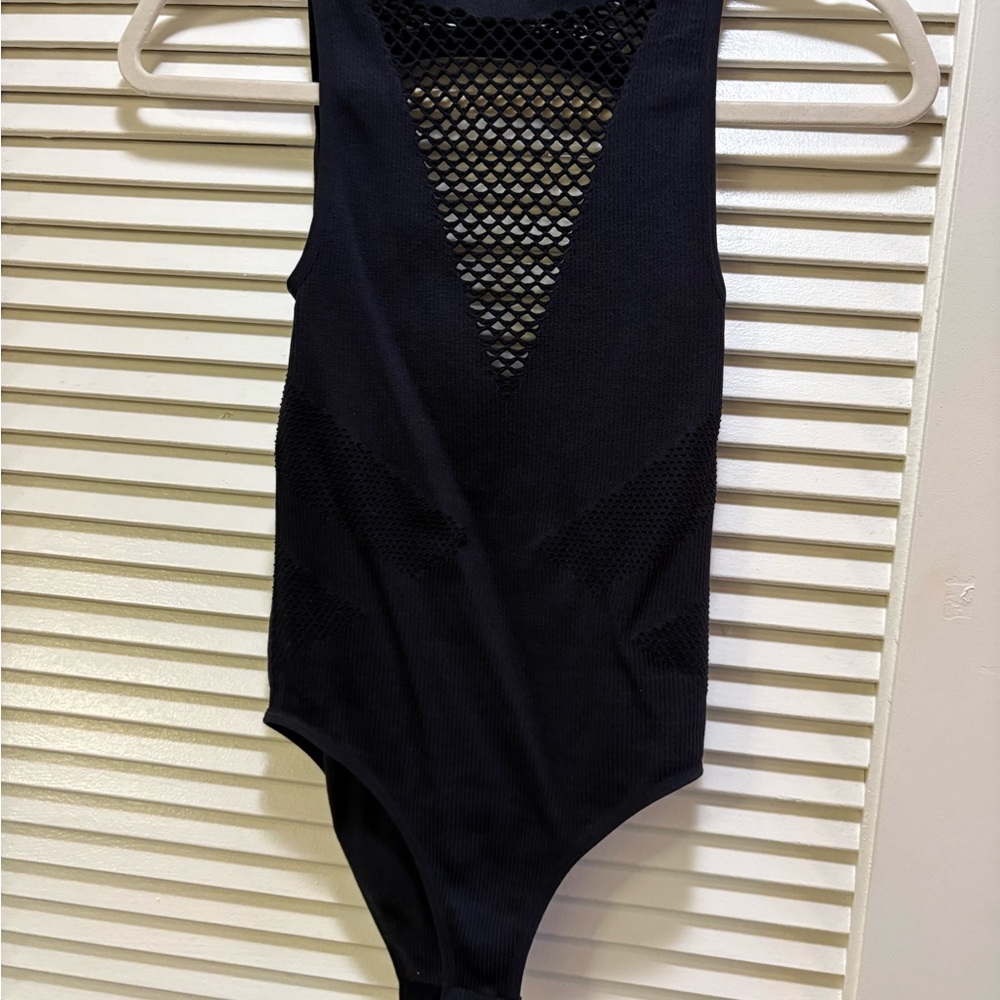 Zara Black Mesh Detail Bodysuit